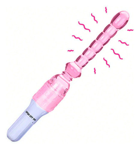 Plug Anal Com Vibrador 7 Esferas De Silicone 17Cm