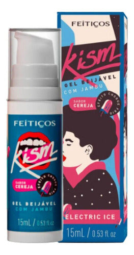 Gel Beijável Kisim Com Efeito Choque Ice Cereja 15ml