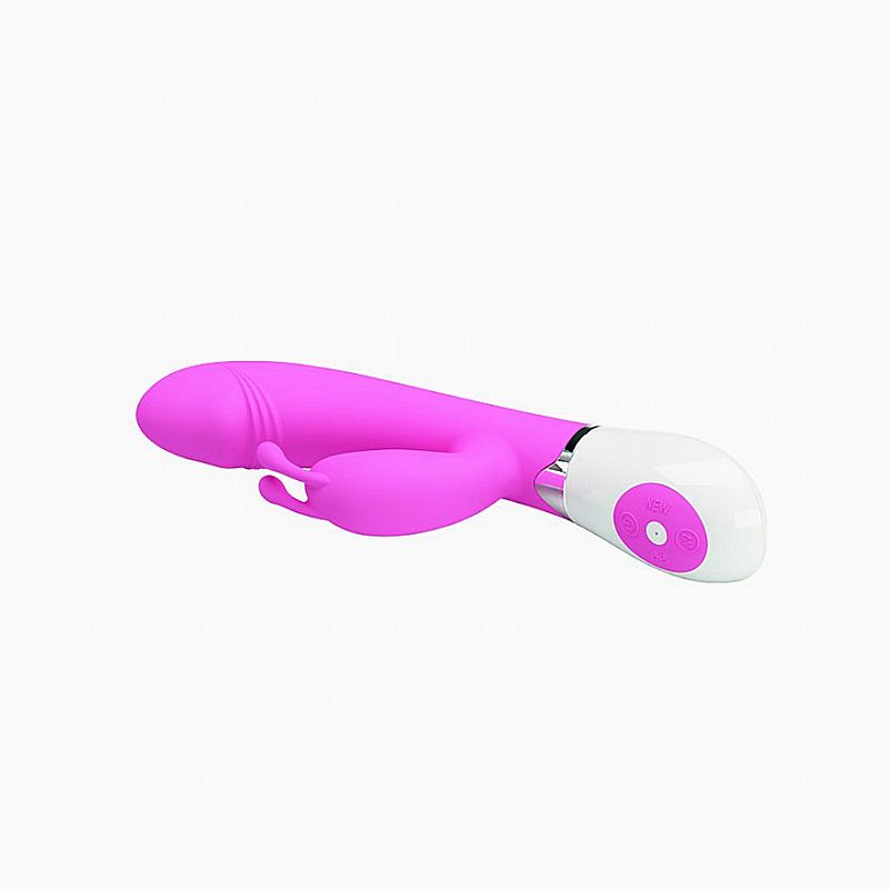 Vibrador Feminino Com Estimulador de Clítoris 30 Modos Roxo