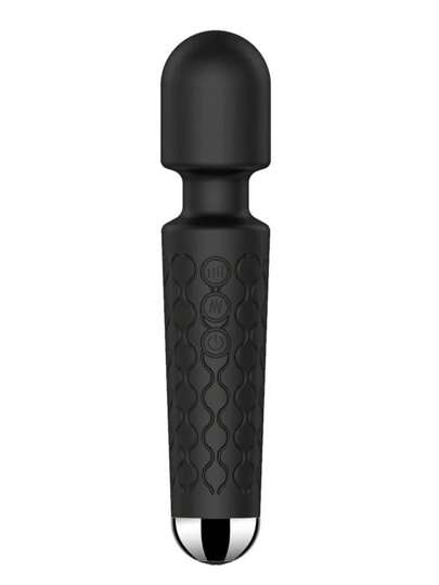 Vibrador Varinha Mágica Feminino com 20 Modos Preto 20x5cm