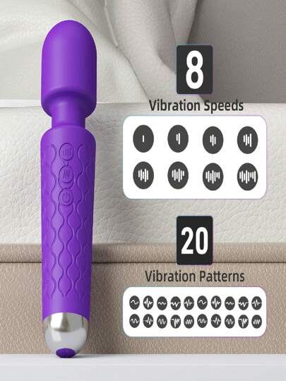 Vibrador Varinha Mágica Feminino com 20 Modos Roxo