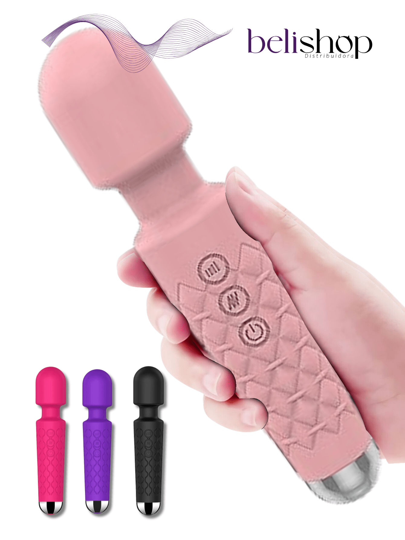 Vibrador Varinha Mágica Feminino com 20 Modos Roxo