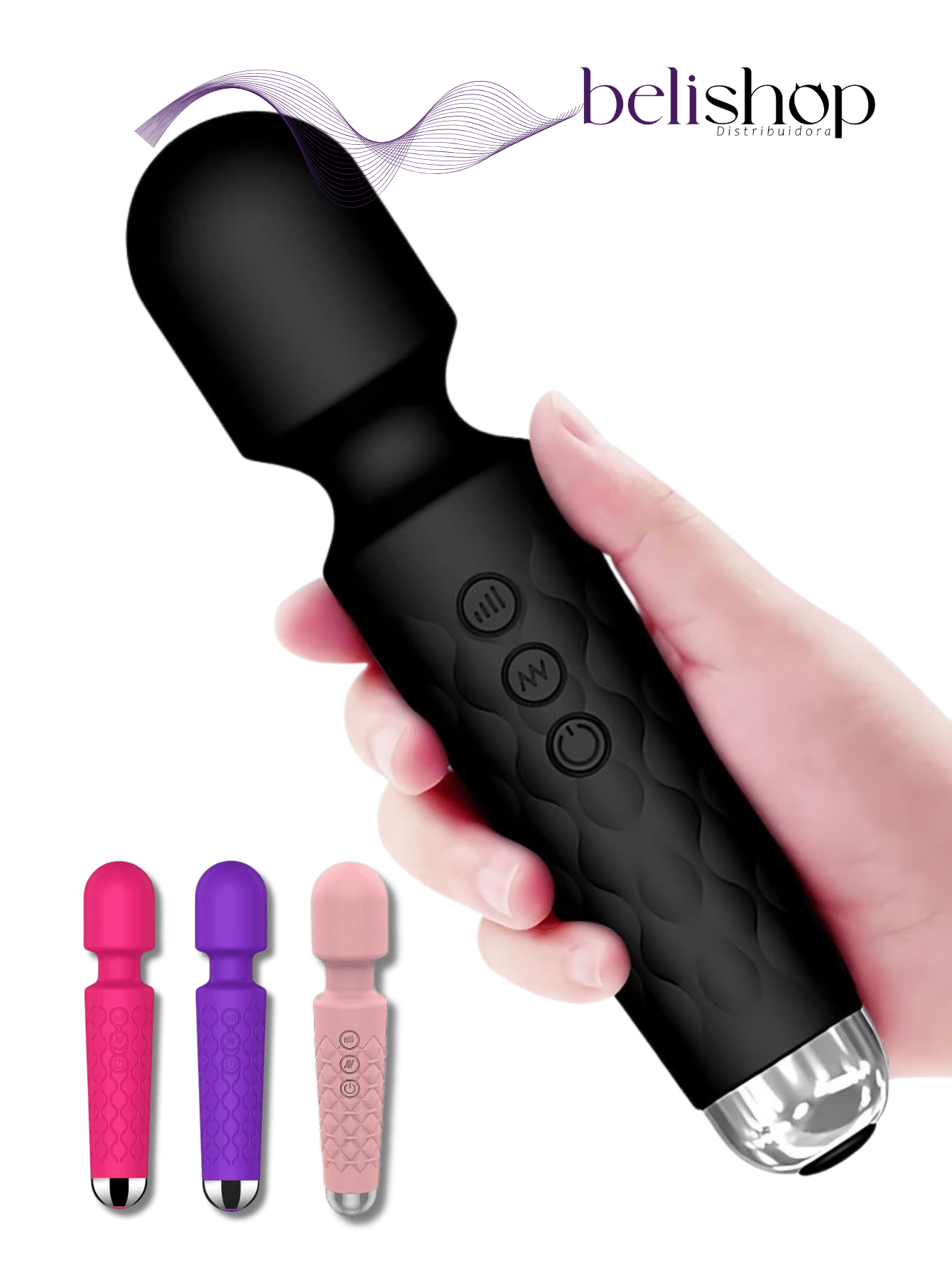 Vibrador Varinha Mágica Feminino com 20 Modos Roxo