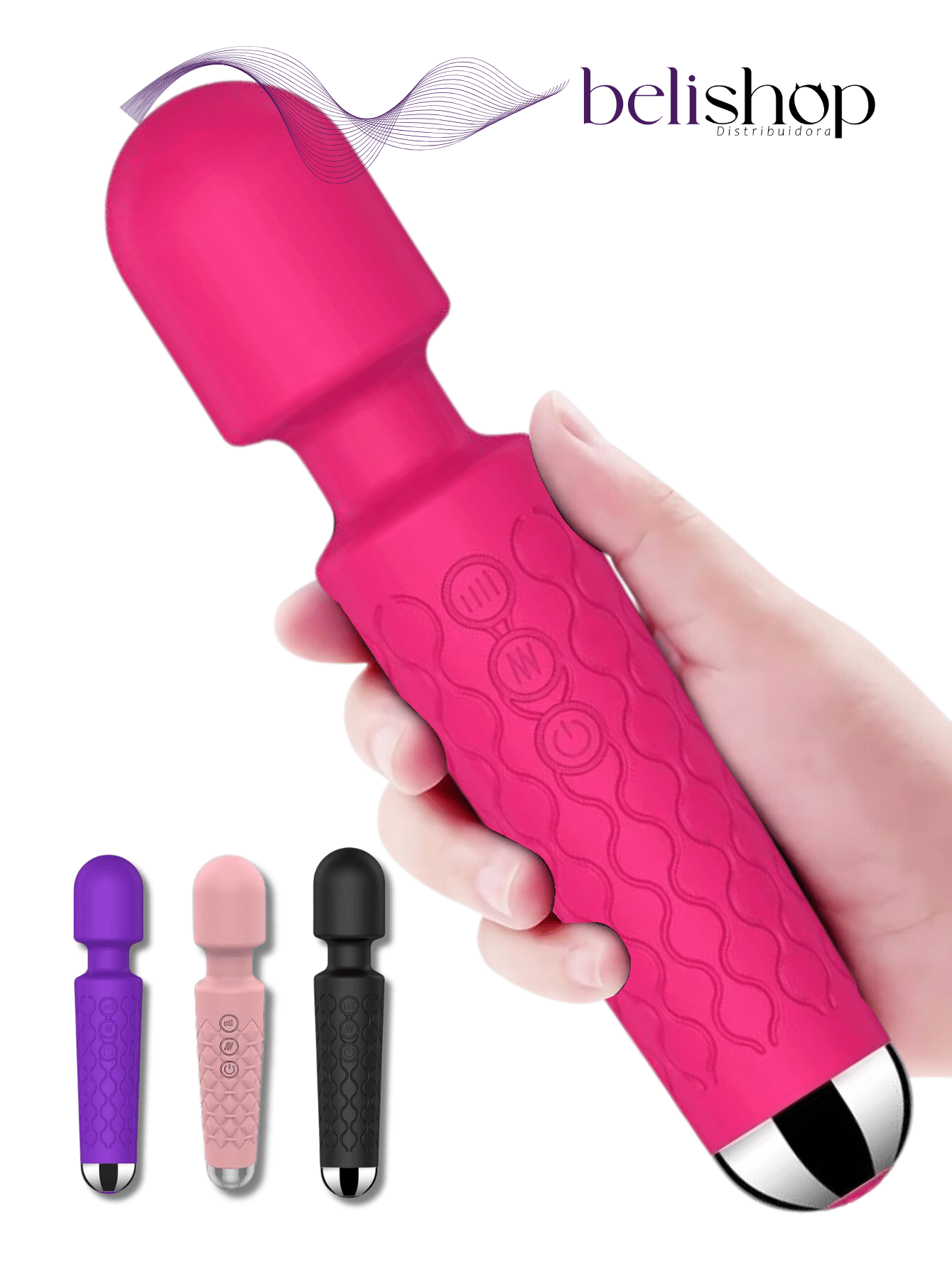 Vibrador Varinha Mágica Feminino com 20 Modos Roxo