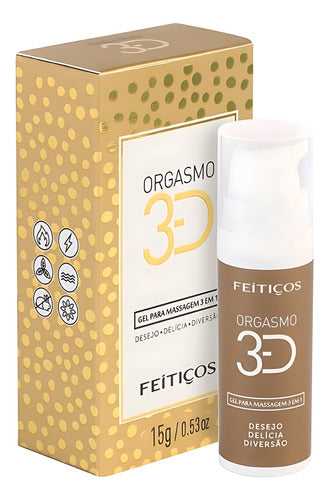 Gel Lubrificante Íntimo Orgasmo 3d 3 Em 1 15g