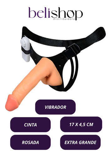 Cintaralho com Prótese e Vibrador 17x4,5cm