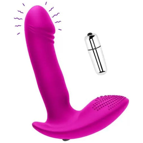 Vibrador de Próstata com Bullet Aveludado 11x9cm