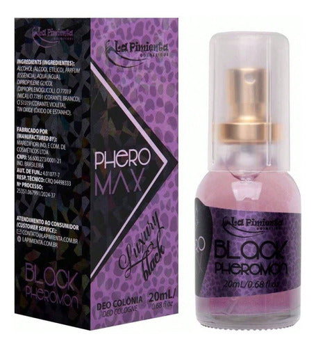 Perfume Feminino Com Ferômonio Phero Max Luxury Black 20ml