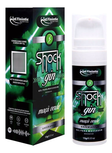 Gel Lubrificante Efeito Choque Shock Gin Maçã Verde 15g