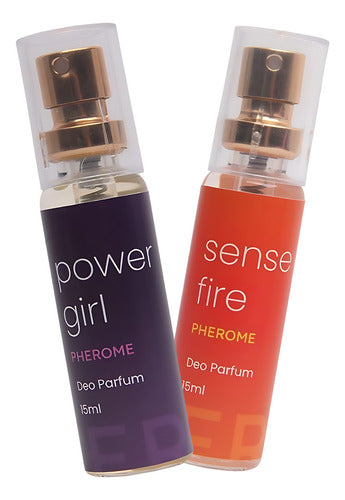 Kit Perfume Feminino Com Feromônio Power Girl E Sense Fire