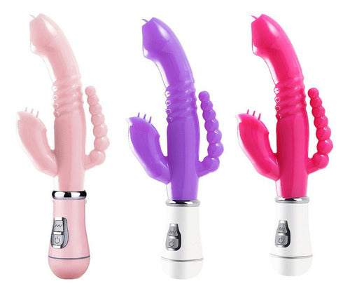 Vibrador Ponto G Anal Vaginal e Clitóris 12 Modos 22x3cm