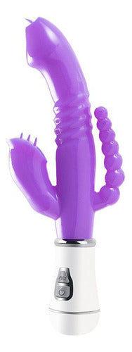 Vibrador Ponto G Anal Vaginal e Clitóris 12 Modos 22x3cm