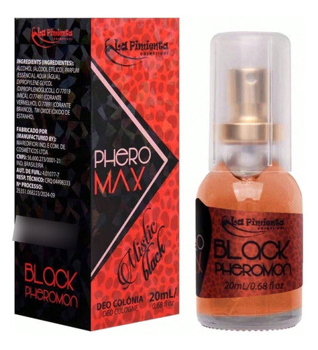 Perfume Feminino Com Ferômonio Mistic Black Phero Max 20ml