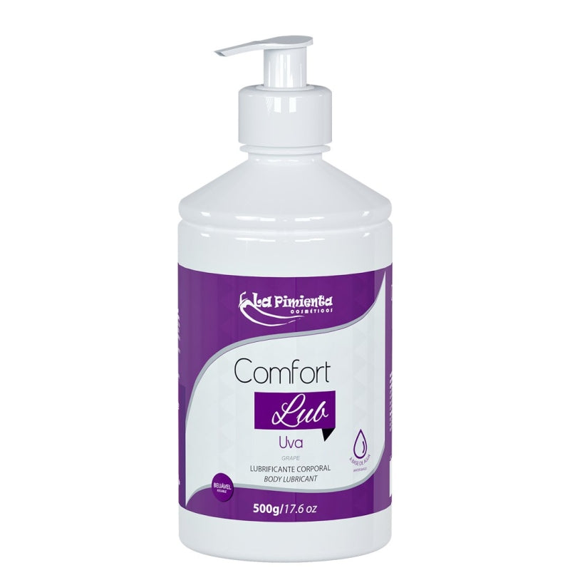 Gel Lubrificante Íntimo A Base de Água Comfort Lub Uva 500g