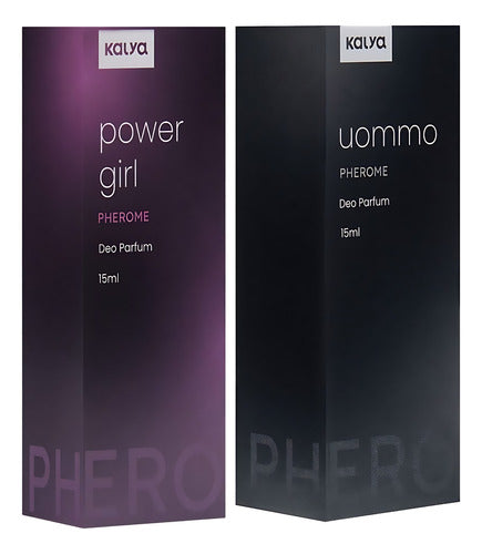 Kit Perfume com Feromônio Power Girl Feminino e Uommo Masculino