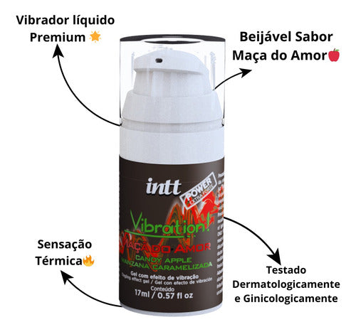 Lubrificante Íntimo Gel Efeito Vibração Maçã do Amor 17ml