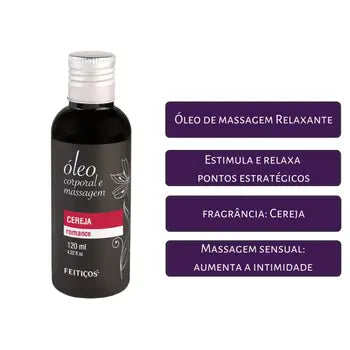 Óleo para Massagem Corporal Tântrica Cereja 120ml