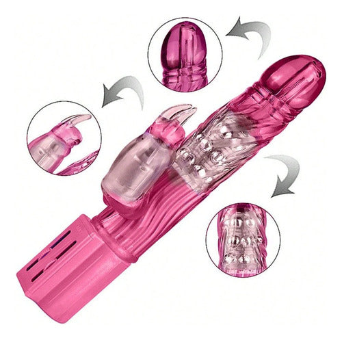 Vibrador Estimulador De Clitóris Feminino Rotativo 23x3,5cm