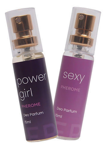 Kit Perfume Feminino Com Feromônio Power Girl E Sexy