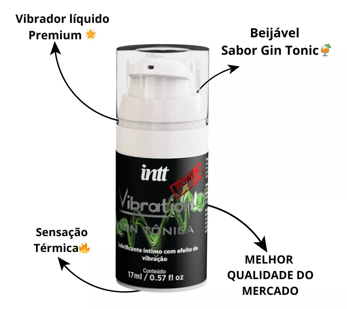 Lubrificante Íntimo Gel Efeito Vibração Gin Tônica 17ml