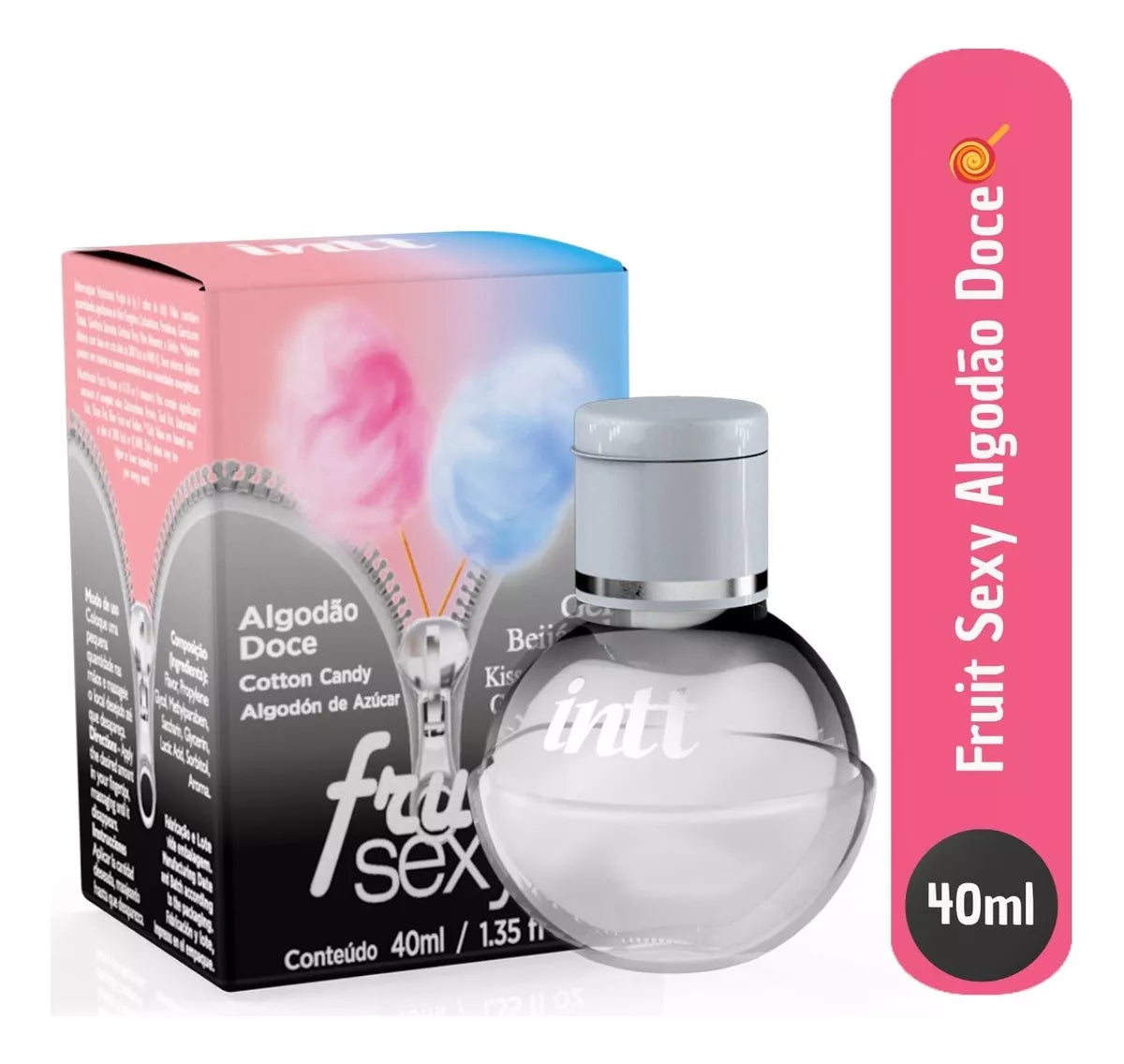 Gel Corporal Beijável E Comestível Fruit Sexy Algodão Doce 40ml