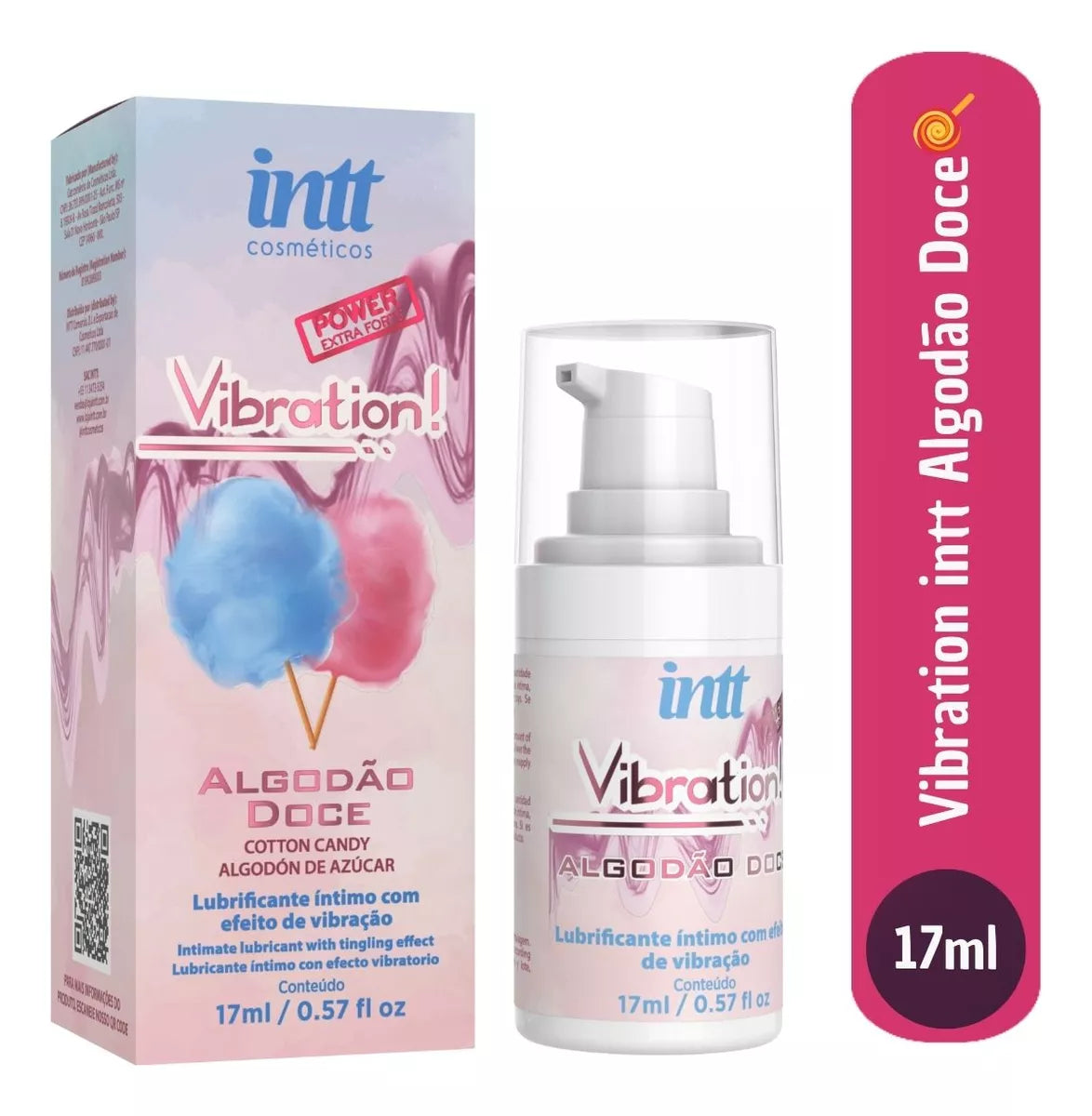 Lubrificante Íntimo Gel Efeito Vibração Algodão Doce 17ml