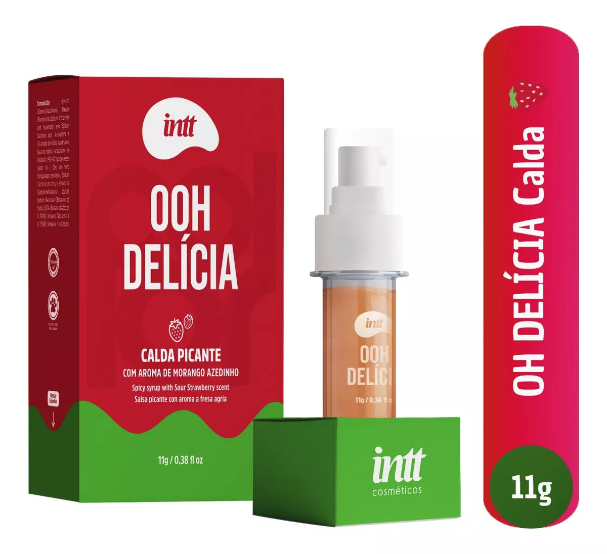 Gel Lubrificante Comestível Oh Delicia Calda Picante Morango 11g