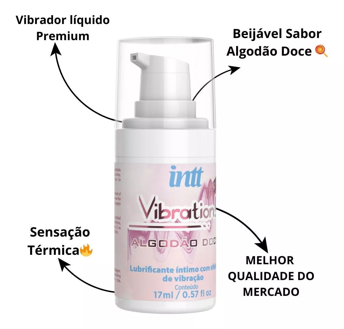 Lubrificante Íntimo Gel Efeito Vibração Algodão Doce 17ml