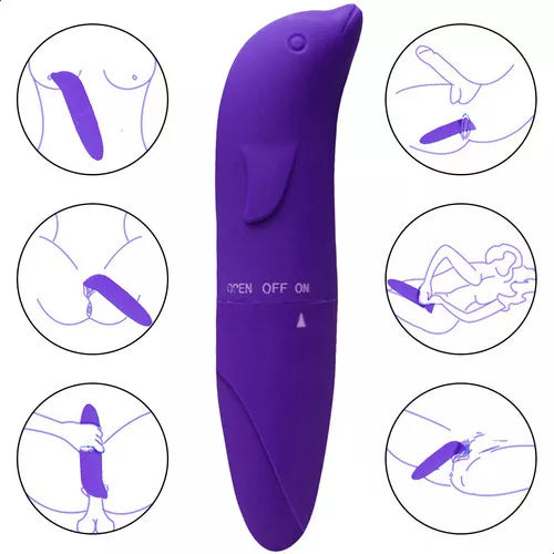 Vibrador Golfinho Feminino Ponto G Roxo