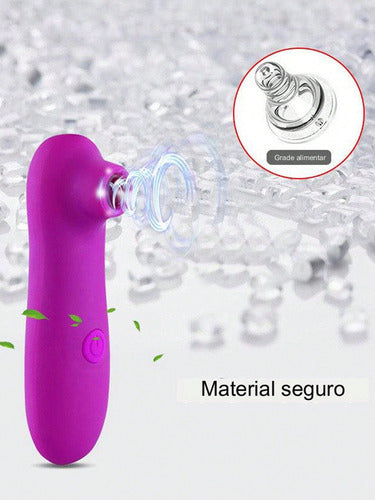 Sugador De Clitóris Vibrador Por Sucção 10 Modos Roxo 12x3cm