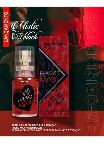 Perfume Feminino Com Ferômonio Mistic Black Phero Max 20ml