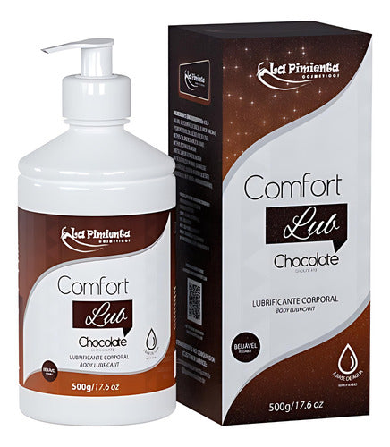 Gel Lubrificante Íntimo A Base de Água Comfort Lub Chocolate 500g