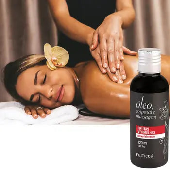 Óleo para Massagem Corporal Tântrica Frutas Vermelhas 120ml