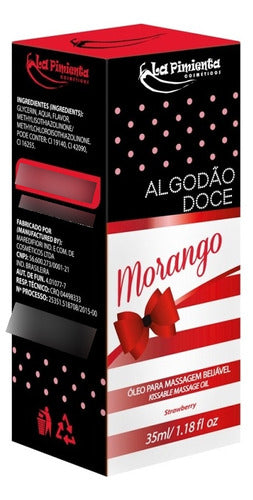 Óleo de Massagem Corporal Lubrificante Morango 35ml