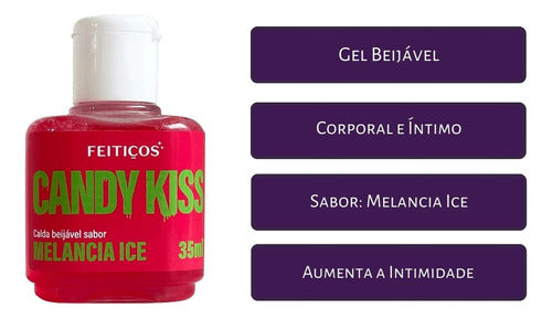 Gel Lubrificante Comestível Candy Kiss Melancia Ice 35ml