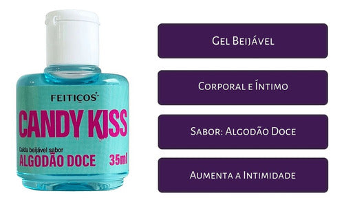 Gel Lubrificante Comestível Candy Kiss Algodão Doce 35ml