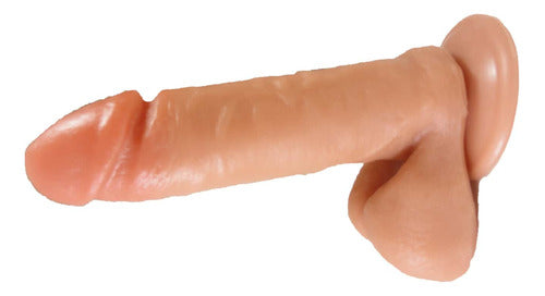 Prótese com Escroto Ventosa e Vibrador 17x4cm